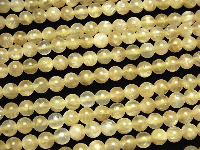 [Video]Yellow Aragonite AA++ Round 6mm 1strand beads (aprx.15inch/38cm)