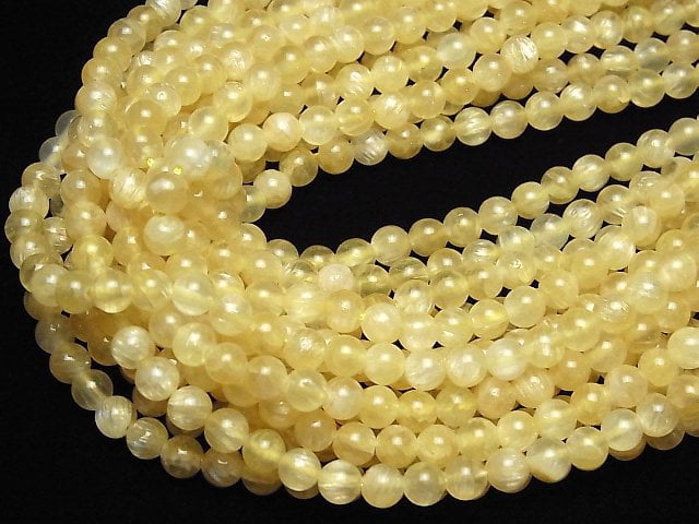 [Video]Yellow Aragonite AA++ Round 6mm 1strand beads (aprx.15inch/38cm)