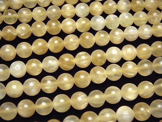 [Video]Yellow Aragonite AA++ Round 8mm 1strand beads (aprx.15inch/38cm)