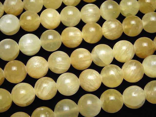 [Video]Yellow Aragonite AA++ Round 12mm half or 1strand beads (aprx.15inch/36cm)