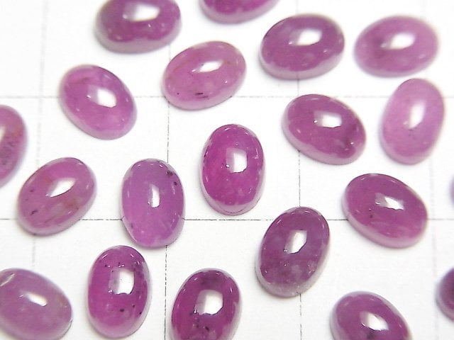 [Video] Unheated Ruby AA++ Oval Cabochon 7x5mm 1pc
