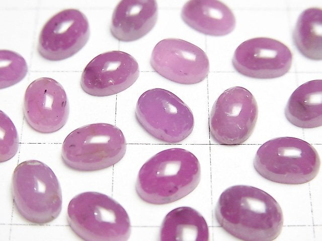 [Video] Unheated Ruby AA++ Oval Cabochon 7x5mm 1pc
