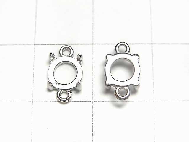 [Video]Silver925 Frame Round 6mm [Both Side] Rhodium Plated 1pc