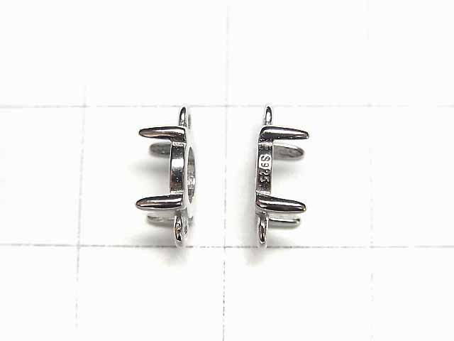 [Video]Silver925 Frame Round 6mm [Both Side] Rhodium Plated 1pc