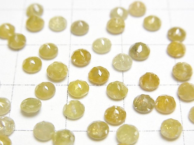 [Video]Yellow Diamond Round Rose Cut 4mm 4pcs