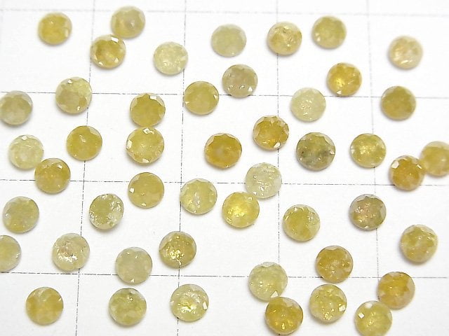 [Video]Yellow Diamond Round Rose Cut 4mm 4pcs