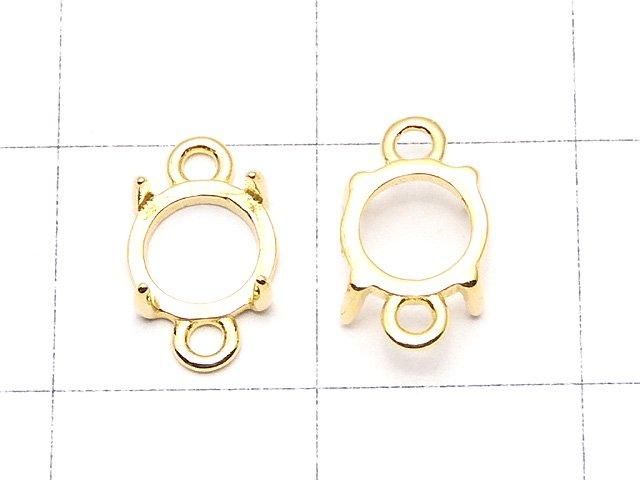 [Video] Silver925 Frame Round 6mm [Both Sides] 18KGP 1pc