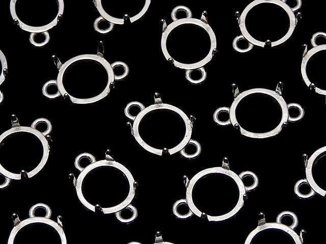 [Video]Silver925 Frame Round 7mm [Both Side] Rhodium Plated 1pc