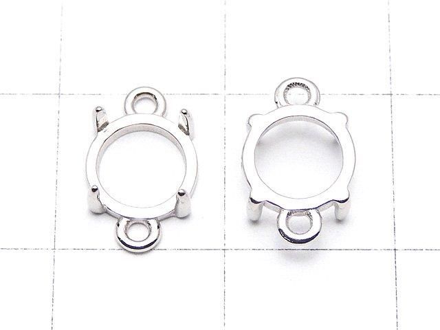 [Video]Silver925 Frame Round 7mm [Both Side] Rhodium Plated 1pc