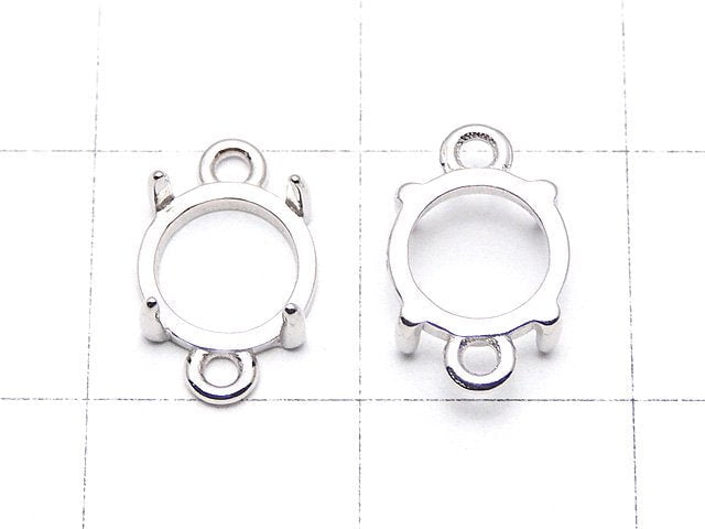 [Video] Silver925 Frame Round 7mm [Both Side ] Rhodium Plated 1pc