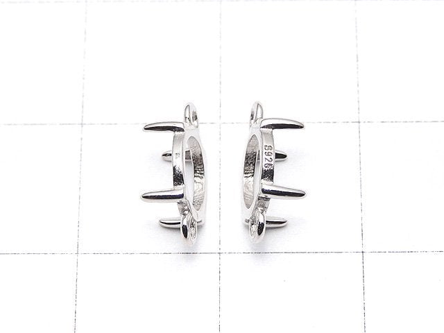 [Video] Silver925 Frame Round 7mm [Both Side ] Rhodium Plated 1pc