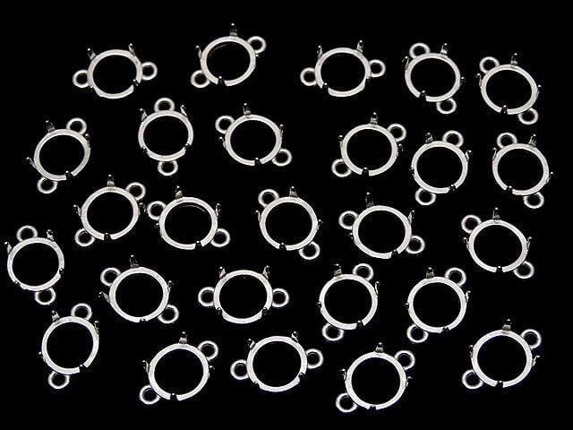 [Video]Silver925 Frame Round 7mm [Both Side] Rhodium Plated 1pc