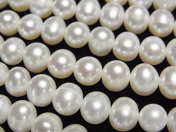 [Video]Fresh Water Pearl AA+ Potato 6-7mm White 1strand beads (aprx.15inch/38cm)