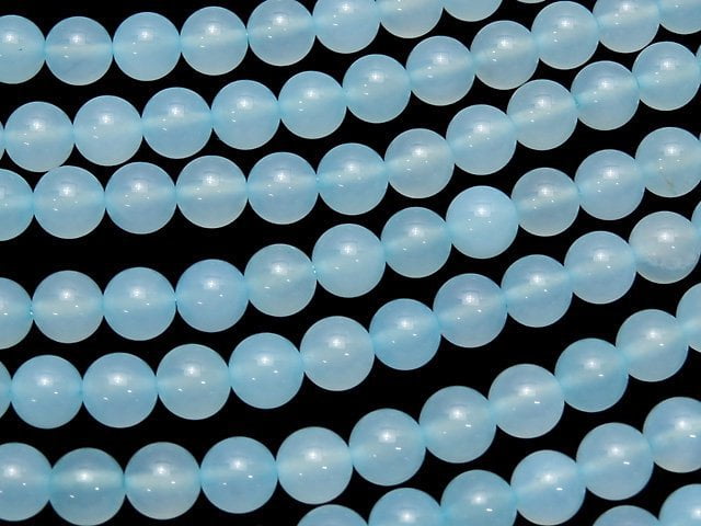 [Video]Sea Blue Chalcedony AA++ Round 8mm 1strand beads (aprx.15inch/36cm)