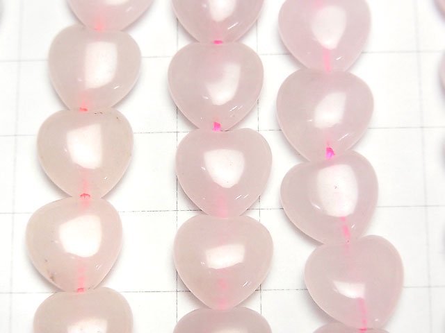 [Video] Rose Quartz AA++ Vertical Hole Heart 11x12mm 1strand beads (aprx.14inch/35cm)