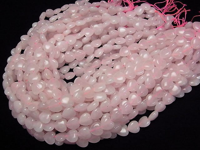 [Video] Rose Quartz AA++ Vertical Hole Heart 11x12mm 1strand beads (aprx.14inch/35cm)