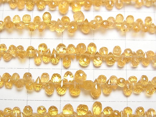 [Video]High Quality Spessartite Garnet AAA Drop Faceted Briolette 1strand beads (aprx.2inch/6cm)