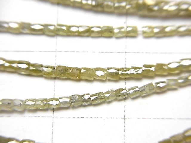 [Video] Yellow Diamond Faceted Tube half or 1strand beads (aprx.15inch/38cm)