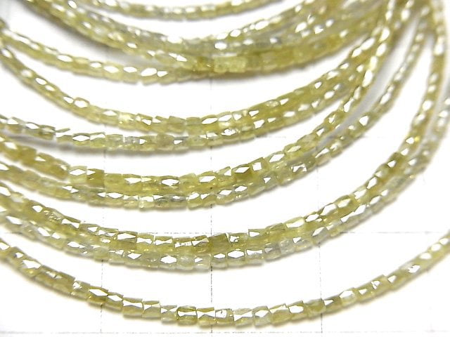 [Video] Yellow Diamond Faceted Tube half or 1strand beads (aprx.15inch/38cm)