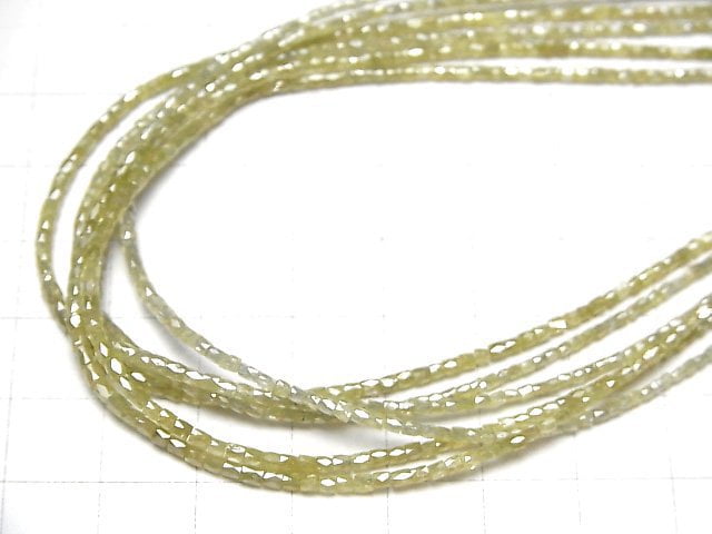 [Video] Yellow Diamond Faceted Tube half or 1strand beads (aprx.15inch/38cm)