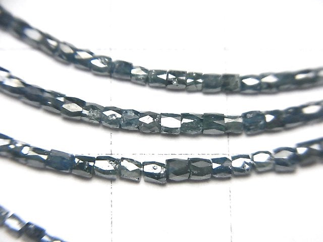[Video] Blue Diamond Faceted Tube half or 1strand beads (aprx.15inch/36cm)