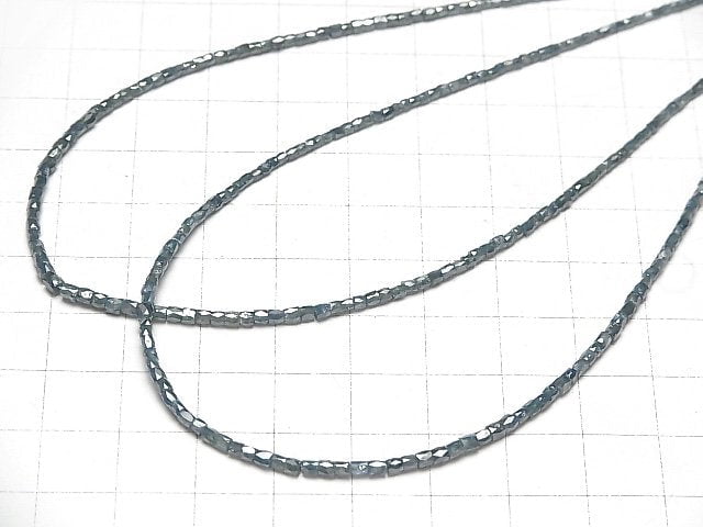 [Video] Blue Diamond Faceted Tube half or 1strand beads (aprx.15inch/36cm)