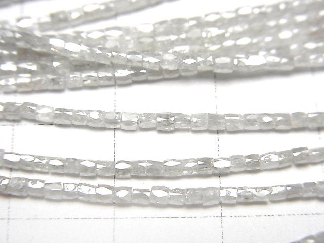 [Video] Off-White Diamond Faceted Tube 10pcs or 1strand beads (aprx.14inch/34cm)