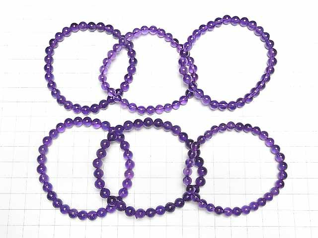 [Video]High Quality Amethyst AAA Round 6mm Bracelet