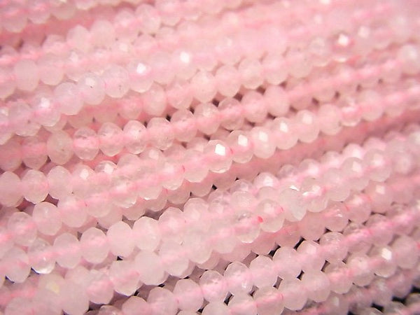 Rose Quartz, Roundel Gemstone Beads