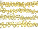 [Video]High Quality Heliodor AA++ Pear shape Faceted Briolette [Light color] half or 1strand beads (aprx.8inch/20cm)