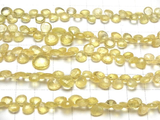 [Video]High Quality Heliodor AA++ Chestnut Faceted Briolette [Light color] half or 1strand beads (aprx.8inch/20cm)