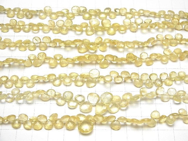 [Video]High Quality Heliodor AA++ Chestnut Faceted Briolette [Light color] half or 1strand beads (aprx.8inch/20cm)