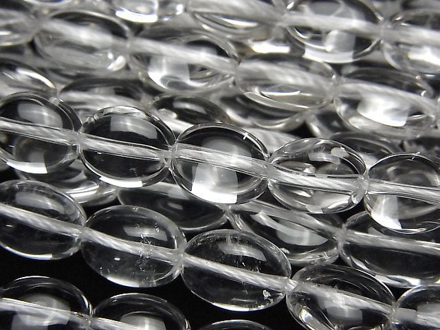 Crystal Quartz, Oval Gemstone Beads