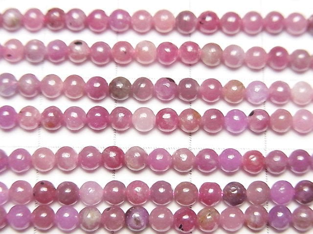 [Video]Ruby AA++ Round 3mm half or 1strand beads (aprx.15inch/37cm)