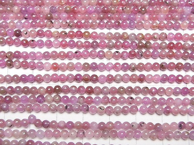 [Video]Ruby AA++ Round 3mm half or 1strand beads (aprx.15inch/37cm)