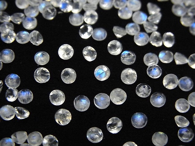 [Video]High Quality Rainbow Moonstone AA++ Loose stone Round Faceted 3x3mm 10pcs