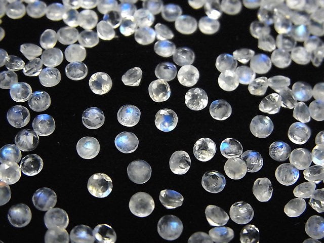 [Video]High Quality Rainbow Moonstone AA++ Loose stone Round Faceted 3x3mm 10pcs