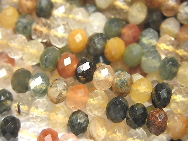Roundel, Rutilated Quartz Gemstone Beads