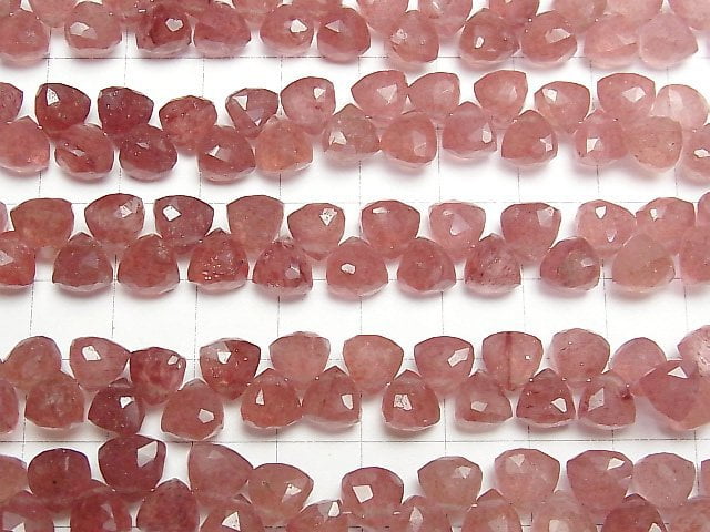[Video] Pink Epidote AA+ 3D Triangle Cut half or 1strand beads (aprx.7inch/18cm)