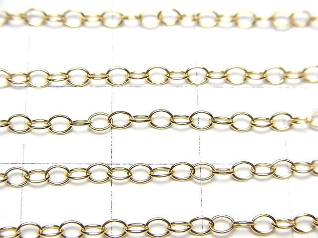 14KGF Oval Chain 3x2.3mm 10cm