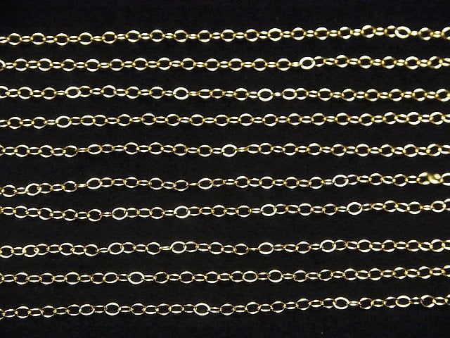 14KGF Oval Chain 3x2.3mm 10cm