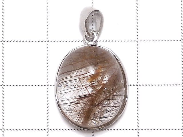 [Video][One of a kind] Brown Rutilated Quartz AAA Pendant Silver925 NO.45