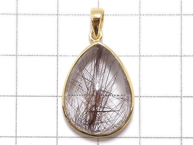 [Video][One of a kind] Brown Rutilated Quartz AAA Pendant 18KGP NO.56