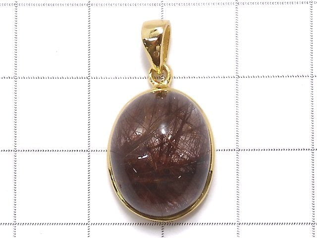 [Video][One of a kind] Brown Rutilated Quartz AAA Pendant 18KGP NO.57