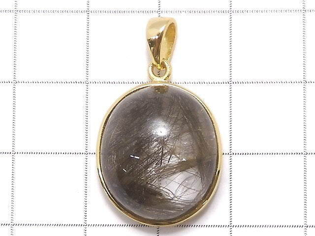 [Video][One of a kind] Brown Rutilated Quartz AAA Pendant 18KGP NO.59