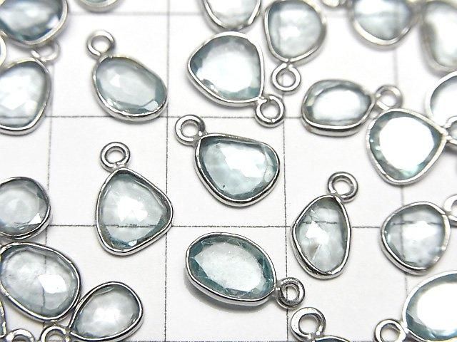 [Video]High Quality Natural Blue Zircon AA++ Bezel Setting Freeform Rose Cut [One Side] Silver925 4pcs