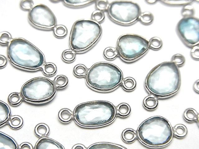 [Video]High Quality Natural Blue Zircon AA++ Bezel Setting Freeform Rose Cut [Both Side] Silver925 4pcs
