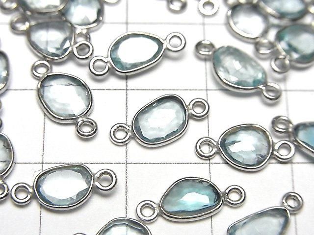 [Video]High Quality Natural Blue Zircon AA++ Bezel Setting Freeform Rose Cut [Both Side] Silver925 4pcs