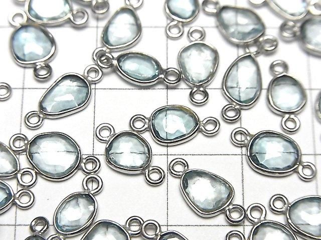 [Video]High Quality Natural Blue Zircon AA++ Bezel Setting Freeform Rose Cut [Both Side] Silver925 4pcs