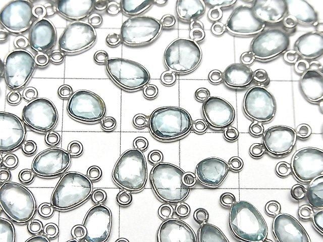 [Video]High Quality Natural Blue Zircon AA++ Bezel Setting Freeform Rose Cut [Both Side] Silver925 4pcs
